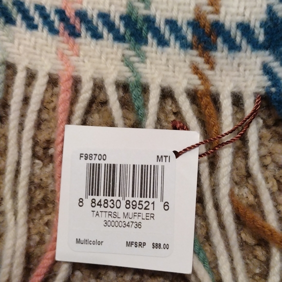 Coach NWT New scarf plaid 80% wool 80% cashmere multicolor winter tattrsl long - Picture 4 of 10